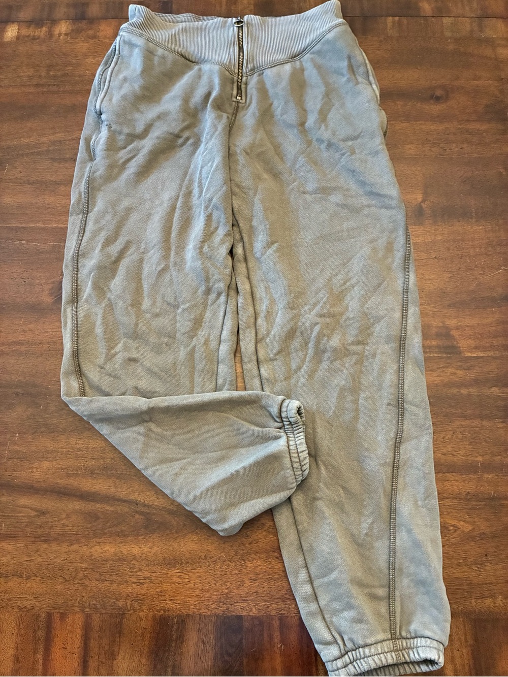 Aerie Sweatpants Medium Green Zipper Corset High-Waist Zip Front Joggers